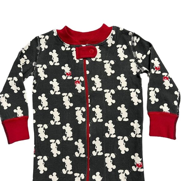 Hanna Andersson + Disney Sz 75 (12-18m) Mickey Mouse Zipper Sleeper Pajamas - Picture 2 of 4